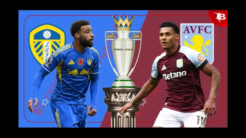 Cầu thủ Aston Villa và Leeds tranh chấp quả phạt góc Cầu thủ Aston Villa và Leeds tranh chấp quả phạt góc